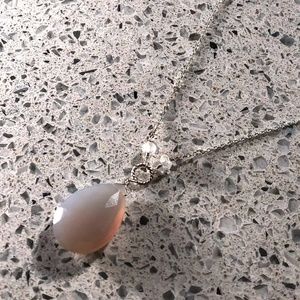 New Lavender Chalcedony Moonstone Silver Necklace